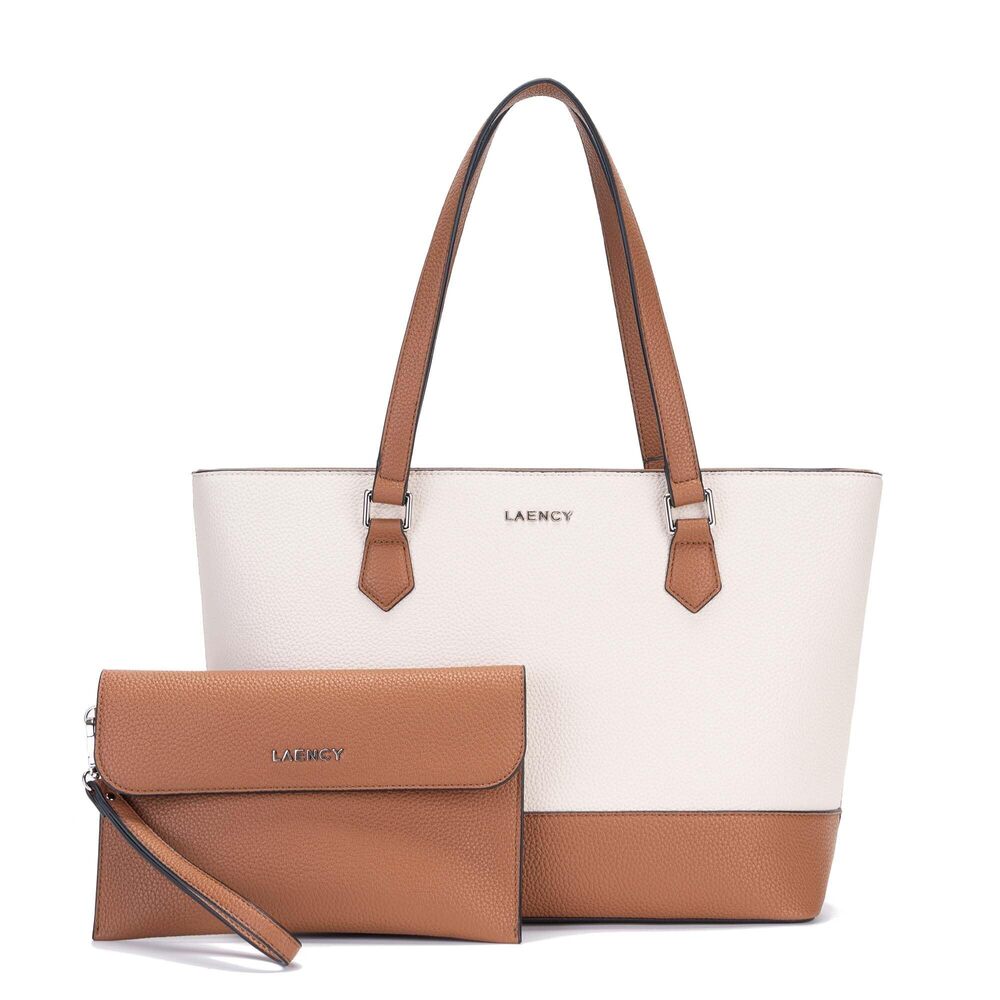6512 Tote Bag - Large Capacity Faux Leather Handbag, Stylish Beige/Brown